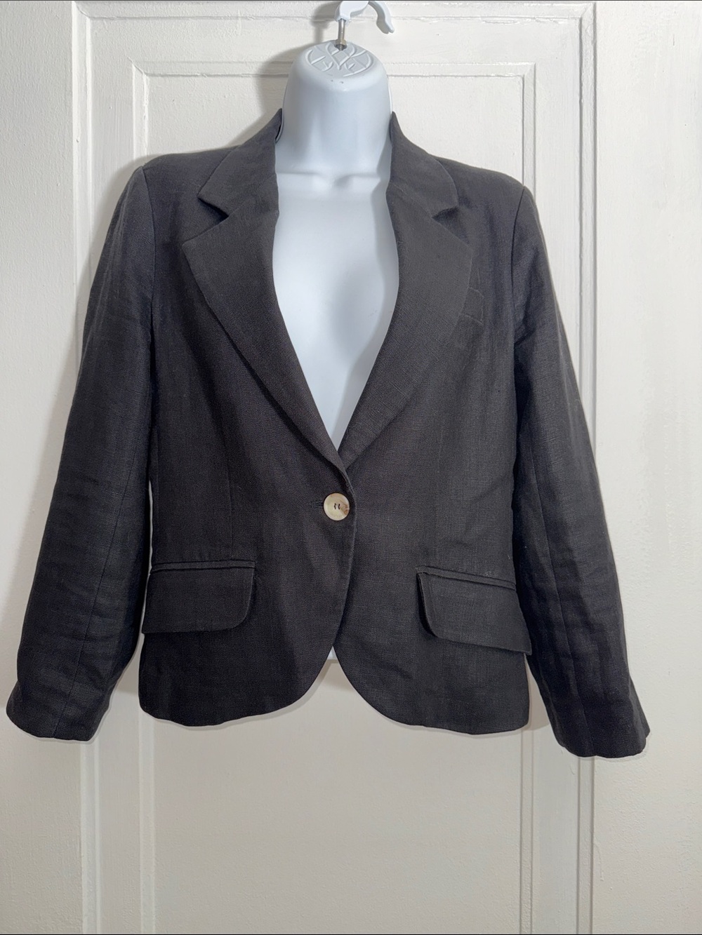 Gibson 100% Linen black Single-Button Blazer size XS